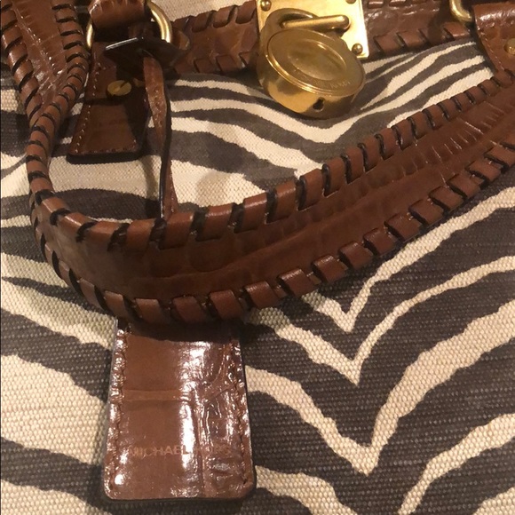 Michael Kors “Hamilton” Zebra Canvas Bag - Picture 7 of 8